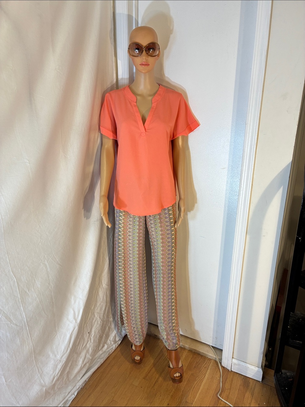 Stunning NWT Becca Semi Sheer Multicolor Earthtone Crochet Pants